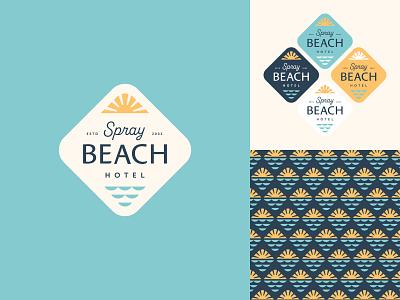 Beach Hotel Logo beach beach hotel brand design brand identity branding design emblem hotel hotel branding hotel logo logo mark ocean ocean logo retro sea vector vintage