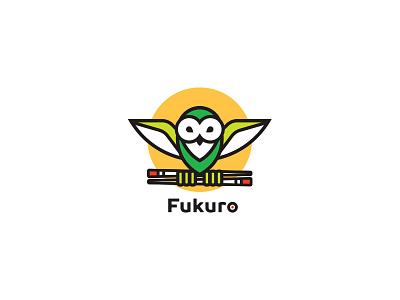 Fukuro asian food delivery food delivery logo owl