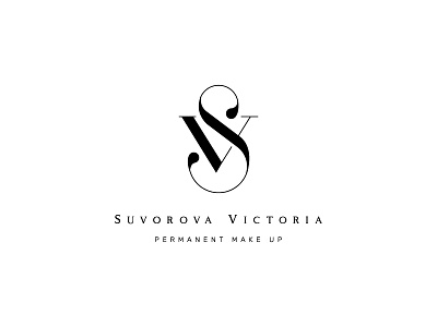 Suvorova Victoria logo monogram monogram logo mua permanent makeup artist sv vector vs
