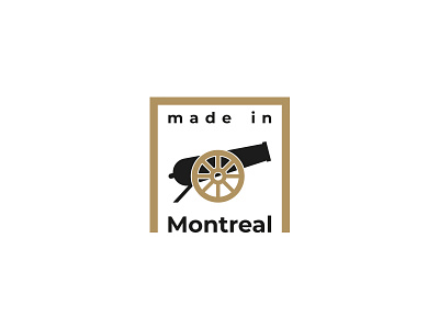 Montcalm Wolfe. Made In Montreal. branding cannon design logo vector