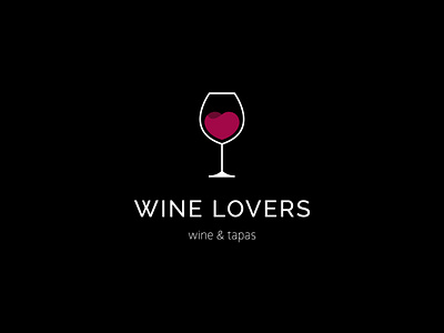 Wine Lovers bar gastrobar glass heart logo love vector wine