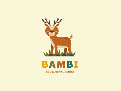 Bambi baby children childrens illustration deer design education kids kids center logo