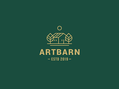 ArtBarn branding cottage cottage village design home house landscape logo tree vector village