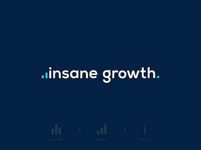 Insane growth brand design brand identity branding chart charts design development finance finances growth logo logotype smart typography vector