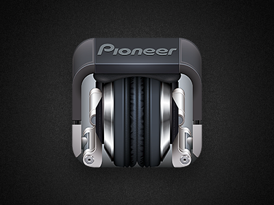 HDJ-2000 Icon dj hdj-2000 headphones icon illustrator ios making-of pioneer