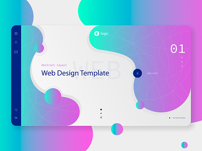 Digital abstract bionic gradient web design template