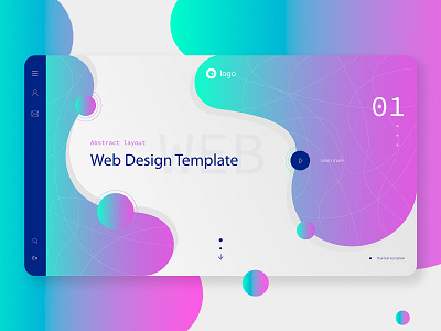 Digital abstract bionic gradient web design template