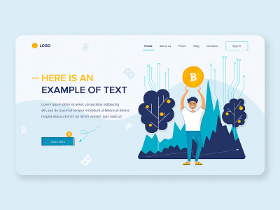 Creative web design template with cool illustrations