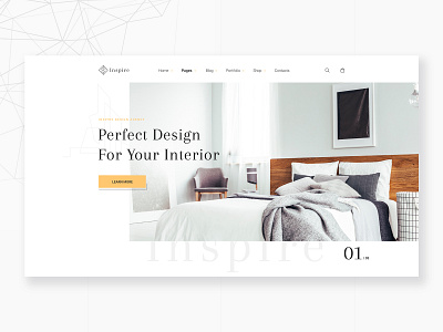 "Inspire" Interior Design website template architecture creative inspire interface interior minimal modern ui uxui web design website