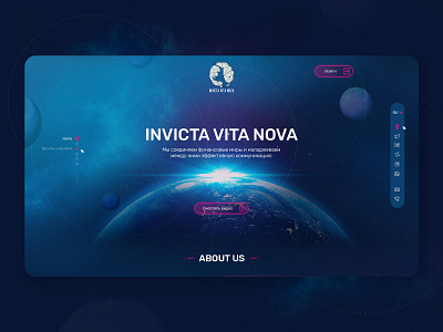 Invista Vita Nova - Cryptocurrency Website bitcoin blue cryptocurrency interface space ui web web design web development website