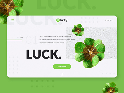 Сreative website design about Luck beauty color creative luck minimal style ui design web webdesign website