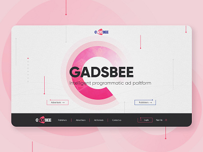 Gadsbee - intelligent programmatic ad platform - Website abstract business color creative design gadsbee interface material minimal pink platform ui ux web web design website