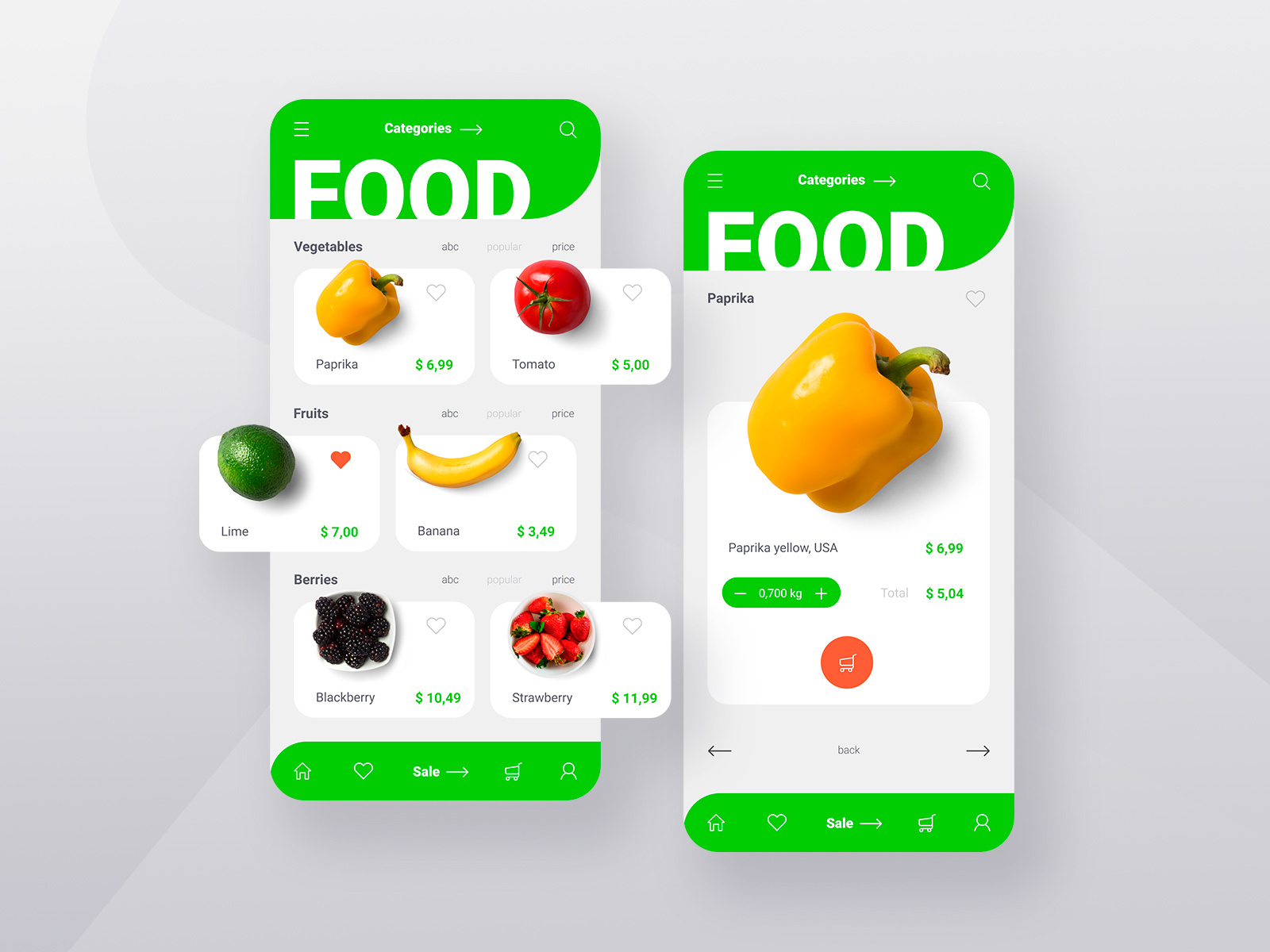 Application for food store by Anuta Kul on Dribbble