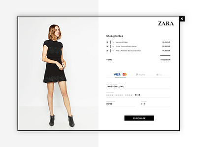 Credit Card Checkout - Daily UI #02 apple pay card checkout challenge daily ui paypal ui visa zara