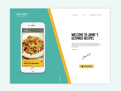 Landing Page - Daily UI #03 app challenge cooking daily ui design jamie oliver jamie olivers recipes landing page ui website