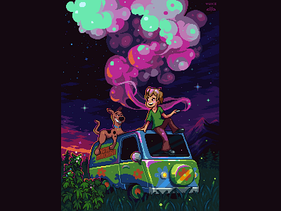 Sbooby Doo Pixela 16bit 16bits art aseprite chrysope design graphic design illustration mysterymachine pixel pixel art pixels retroaesthetic scooby scoobydoo scoobydoofanart scoobydoowhereareyou shaggy yukipixels ドット絵