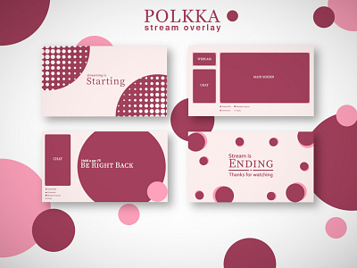 POLKKA Stream Overlay cute design dots facebook gamer gaming graphic design live polkka twitch