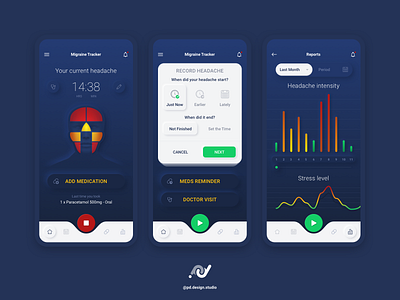 UI Application design | Migraine Tracker