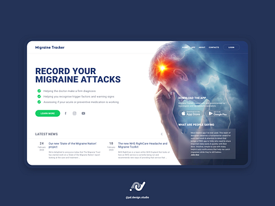 Website design | Migraine Tracker desctop design headache interface migraine ui uidesign ux uxdesign website website design