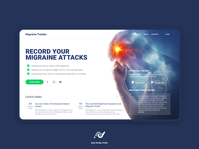 Website design | Migraine Tracker