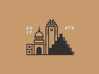 Austin skyline austin icon illustration linear neutral skyline texas