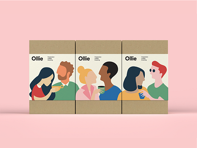 Ollie — Immersion Coffe Brewing packaging coffee illustration people primary simple