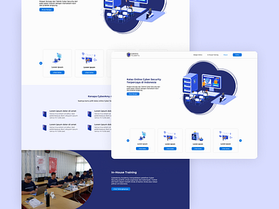 CyberArmy Academy - Landing Page Online Courses app blue branding clean design clean landing page cyber security design figma graphic design home page icon illustration landing page logo minimalism online course startup company ui vector