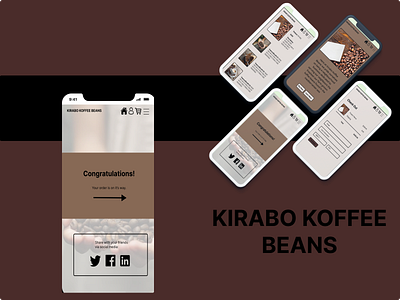Order Confirmation Page & Others For Kirabo Koffee Beans app branding design illustration minimalist ui ux