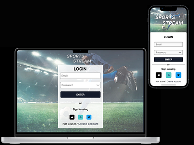 Login Page for sport streaming site (light mode) app design minimal minimalist ui ux web webapp website