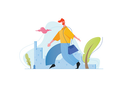 Man walking character characterdesign digital dribbbleshot green illustration man manwalking minimal tree vector walking