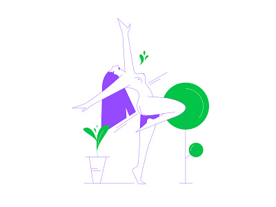 Dancing lady character digital illustration minimal vector