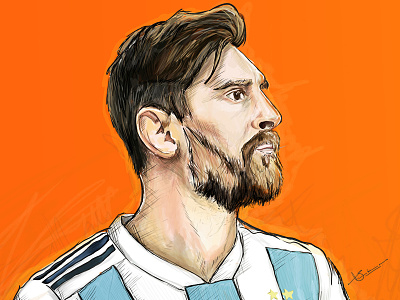 Lionel Messi argentina art barcelona digital drawing illustration messi stroke