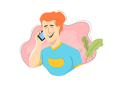 Man In Phone character characterdesign dribbbleshot illustration man minimal ui ui ux