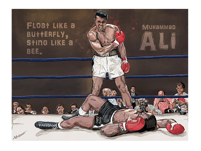 Muhammad Ali ali art boxing digital drawing dribbbleshot fight illustration legend muhammad ali scribble