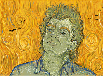 When Van Gogh meets Raguvaran art character digital digitalart drawing dribbbleshot illustration