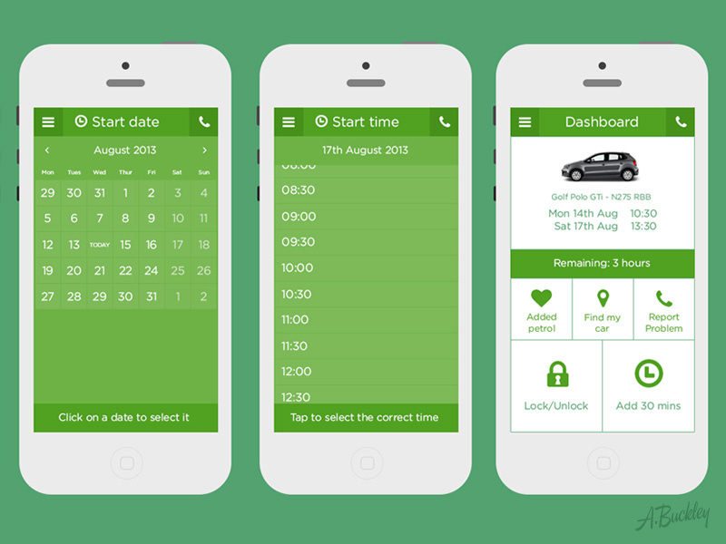 Zipcar App Redesigned by Aaron Buckley on Dribbble