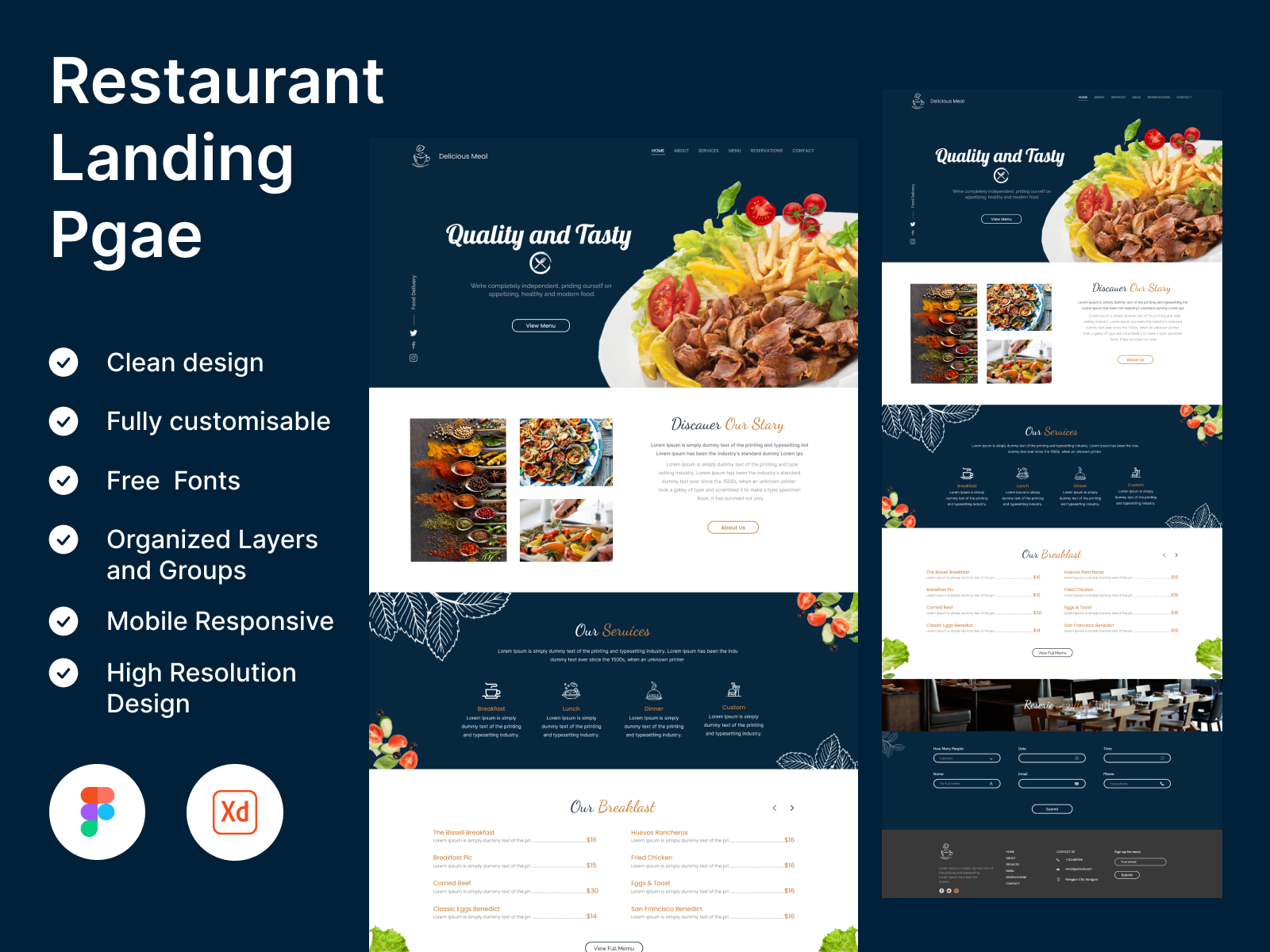 Restaurant landing page by Shariful0077 on Dribbble