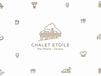 Chalet Etoile - Rebranding alps branding cervinia chalet icons logo matterhorn one line restaurant ski
