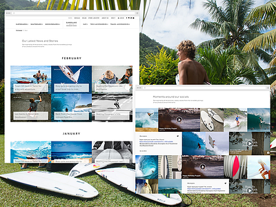 Stories and socials wall - Euroglass surfboards