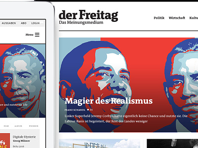 Redesign derFreitag online experience article magazine news responsive typography ui ux