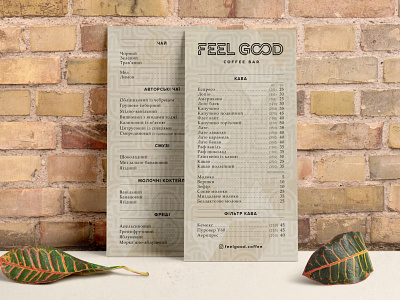 Feel Good Menu branding graphic design identity menu typography