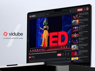 Vidube / Video sharing platform online watch stream ui design ux design video app videos viemo youtube