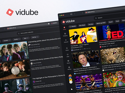 Vidube / Online video platform online vidoe ui design ux design video video app video platform video sharing videos viemo youtune