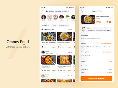 Granny food / Online food ordering platform branding food food app food delivery app grannyfood home business home food homemaker online food app ui design ux design