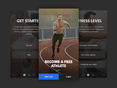 Freeletics Onboarding android app bodyweight clean freeletics ios onboarding photography simple