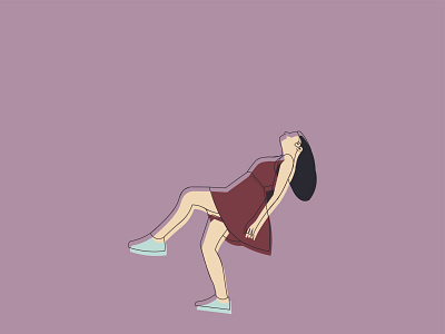 Floating girl animation app art beauty branding color cute design drawing girl graphic design illustration line art logo minimalist people simple vector woman women