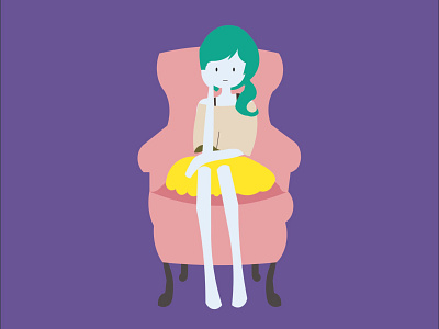 Emotional girl illustration animation app art beauty branding color colorful cute design drawing elegant girl graphic design illustration logo sad sofa style woman women