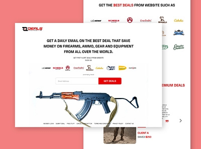 Deals Armament Gun Dealer Landing Page design landing page ui ux website