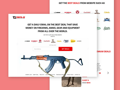 Deals Armament Gun Dealer Landing Page design landing page ui ux website