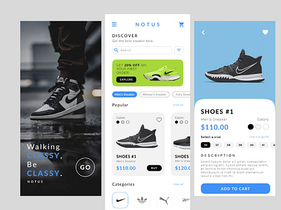 Notus Shoe E-commerce Mobile App